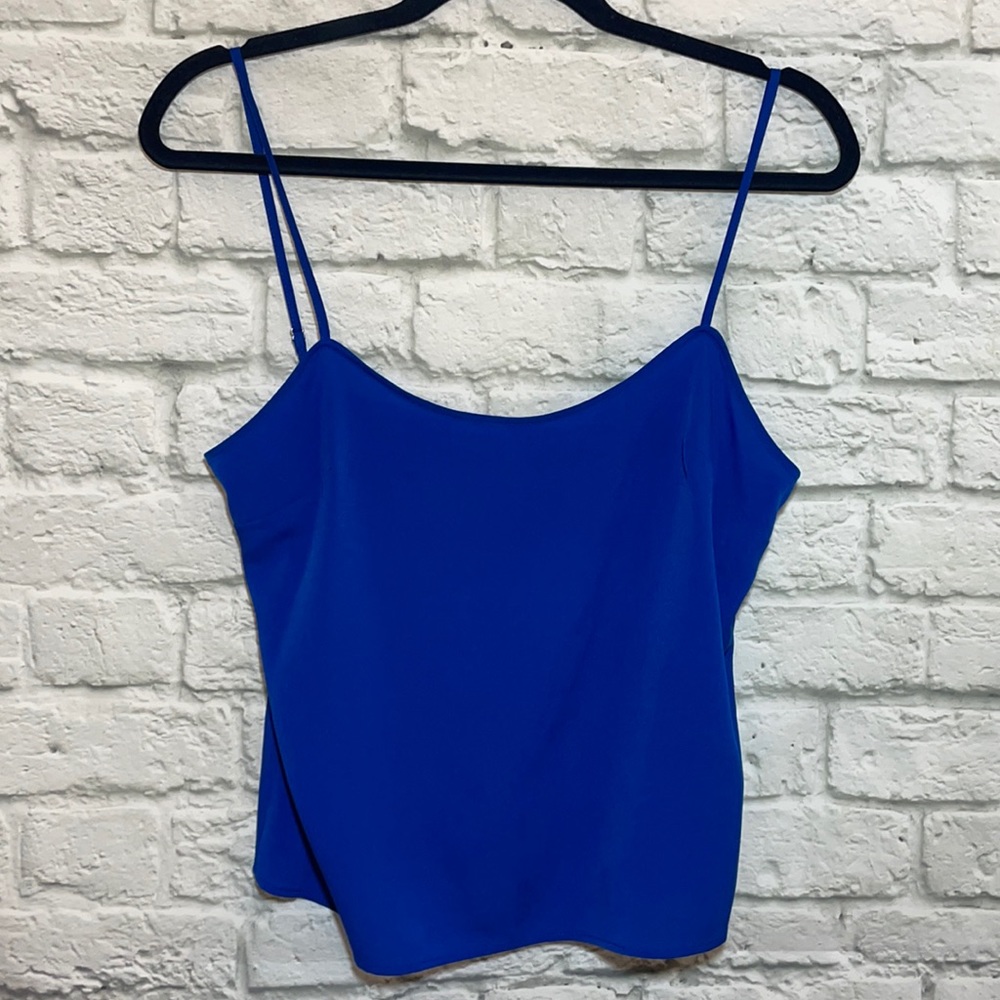 Sandro Blue Spaghetti Strap Silk Blouse Top Size 2